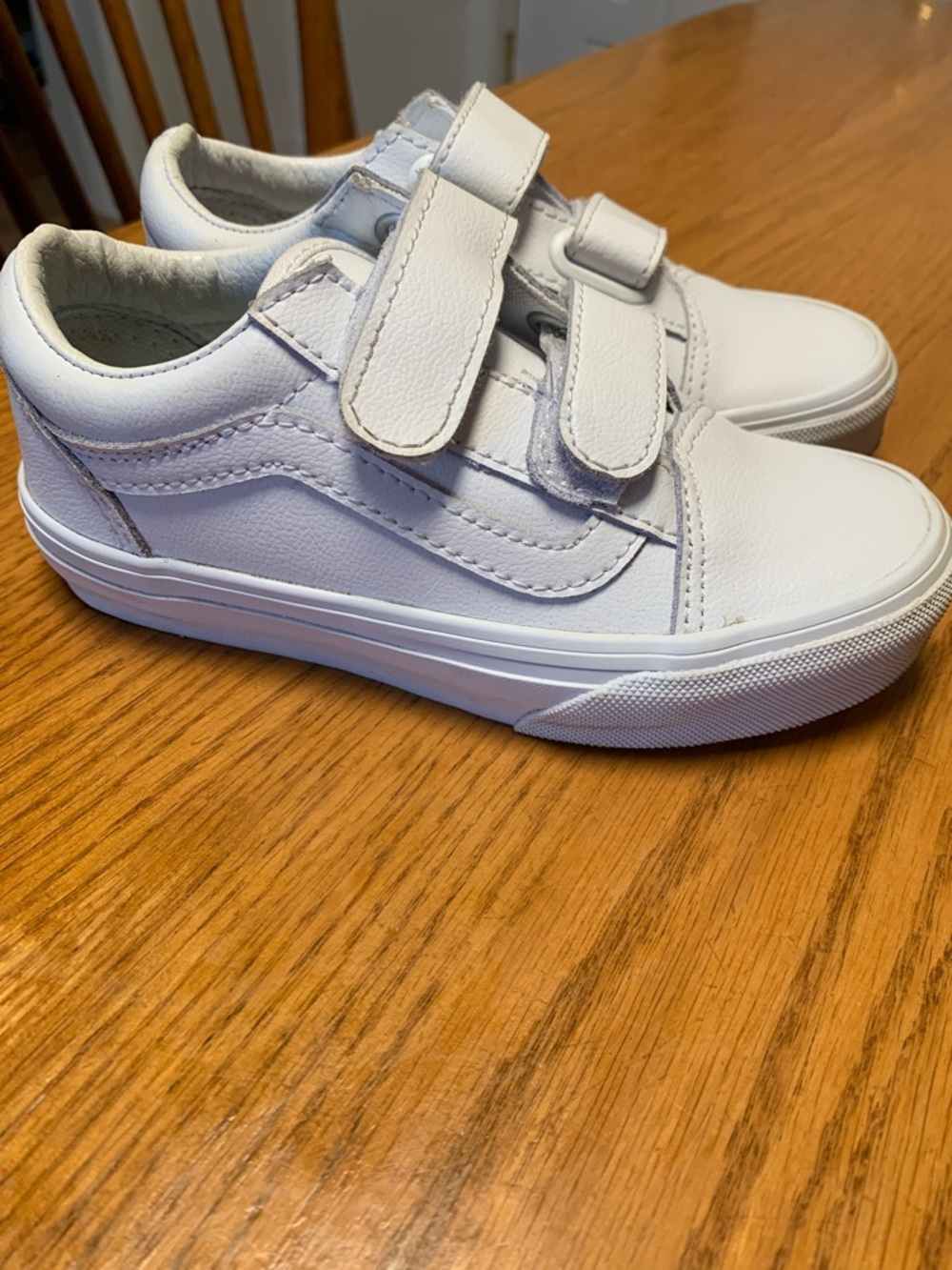 Vans Kids White Velcro Sneakers